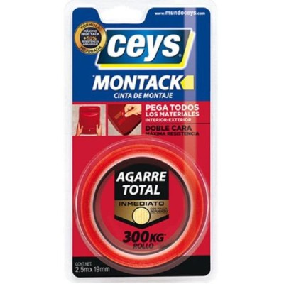 Cinta doble cara montack agarre total 2,5*19mm CEYS