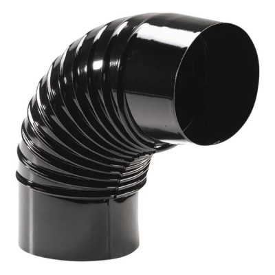 Codo vitrificado negro 150-90º rizado CAEXVEN