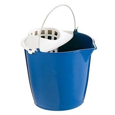 Cubo plástico azul 8/13 lts con escurridor