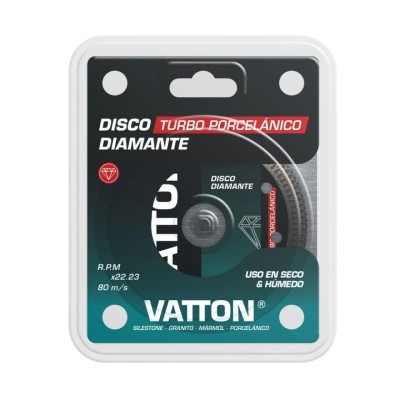 Disco diamante turbo porcelánico 115mm VATTON