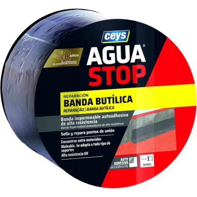 Banda butilo aguastop banda color gris 30*10 cm CEYS