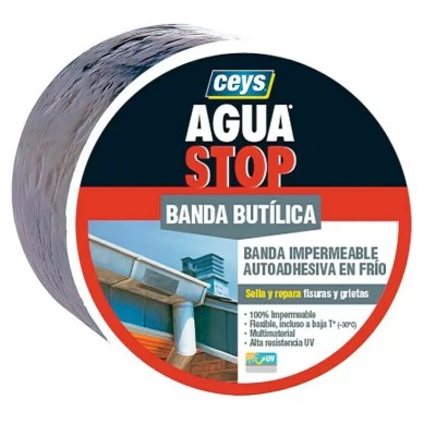 Banda butilo aguastop color aluminio 10*10 cm CEYS