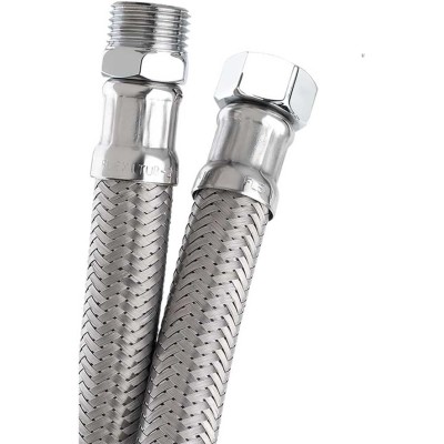 Latiguillo súper 35cm 1/2m-3/4h acero inox