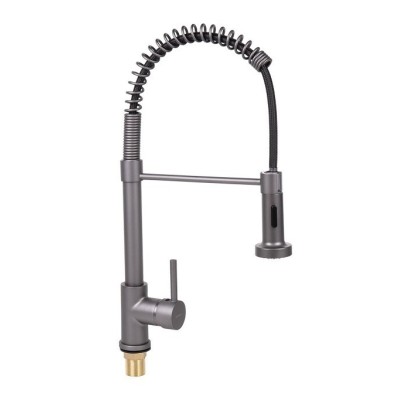 Grifo cocina monomando con rociador gris antracita COFAN