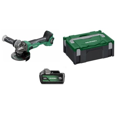 Amoladora G1813DA + batería 5.0ah + maletín stack HIKOKI