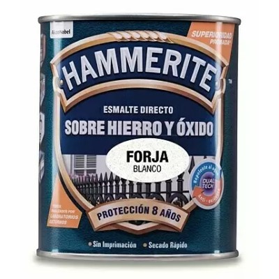 Pintura esmalte directo al óxido acabado forja blanco 0,75 lt HAMMERITE