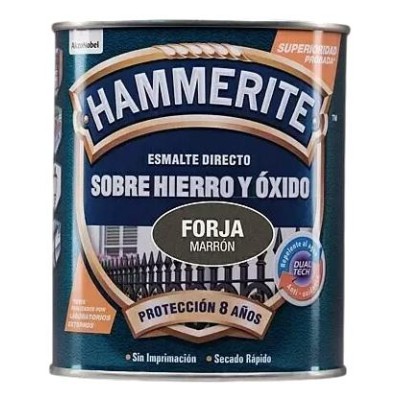 Pintura esmalte directo al óxido acabado forja marrón 0,75 lt HAMMERITE