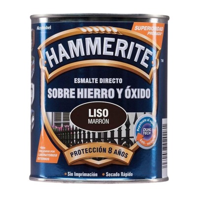 Pintura esmalte directo al óxido acabado liso marrón 0,75 lt HAMMERITE
