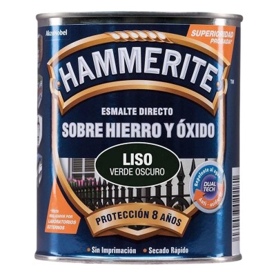 Pintura esmalte directo al óxido acabado liso verde oscuro 0,75 lt HAMMERITE