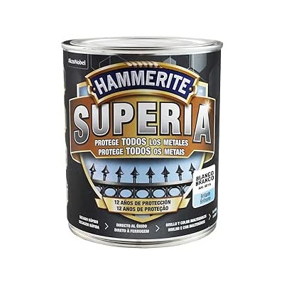 Pintura esmalte directo al óxido superia acabado blanco 0,75 lt HAMMERITE