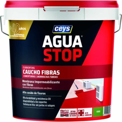 Pintura caucho con fibra impermeabilizante aguastop blanco 5kg CEYS