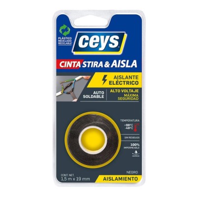 Cinta stira y aisla negra 1,5*19mm CEYS