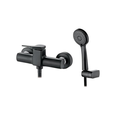 Grifo monomando ducha negro praga m12004B IBERGRIF