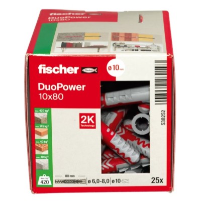 Taco duopower 10*80 (caja 25 ud) FISCHER