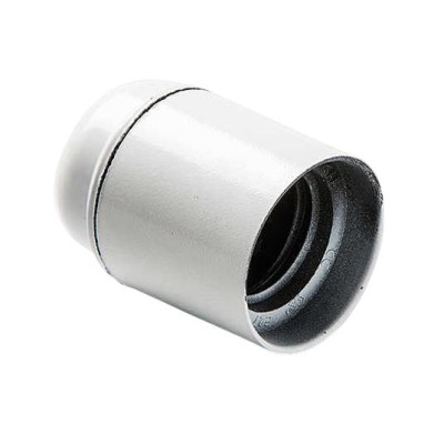 Portalámparas baquelita liso e-27 blanco FAMATEL