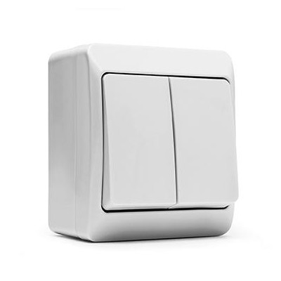 Interruptor superficie doble blanco ip54 pool54 FAMATEL