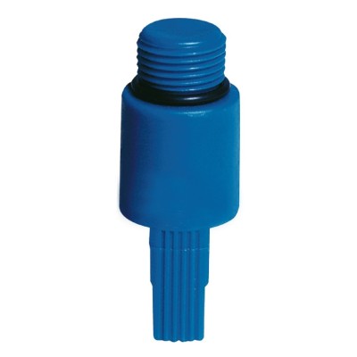 Tapón polietileno alicatado rosca macho azul 20