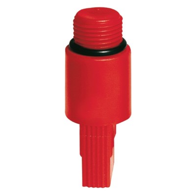 Tapón polietileno alicatado rosca macho rojo 20