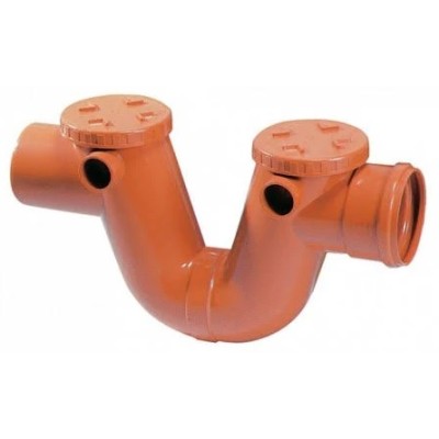 Sifón pvc registro teja 125