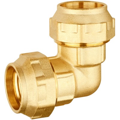 Codo bocas iguales latón para polietileno 50