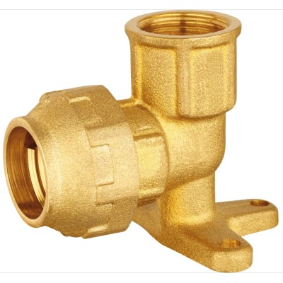 Codo placa latón para polietileno 25