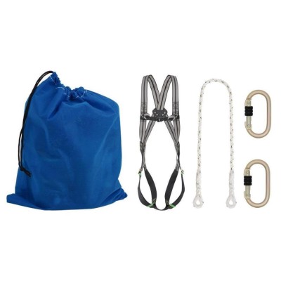 Conjunto arnés seguridad 2 puntos+cuerda+mosquetones COFAN