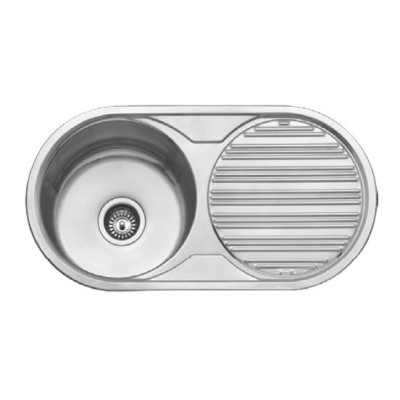 Fregadero redondo 1 seno 1 escurridor 840*440 acero inoxidable modelo Londres PLASTIMODUL