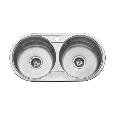 Fregadero 2 senos 840*440 acero inoxidable modelo París PLASTIMODUL