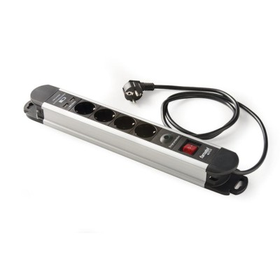 Base múltiple aluminio 4 tomas + 2 usb con protección 1,5mts FAMATEL