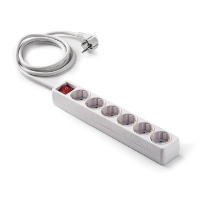 Base múltiple 6 tomas con interruptor 1,50mts blanco FAMATEL