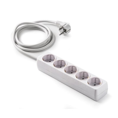 Base múltiple 5 tomas sin interruptor 1,50mts blanco FAMATEL