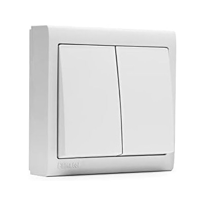Doble conmutador superficie serie living 8000 blanco FAMATEL