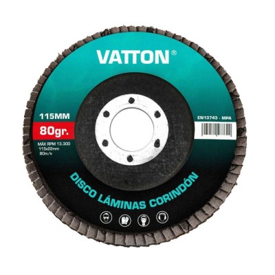 Disco láminas corindón 115mm grano 80 VATTON
